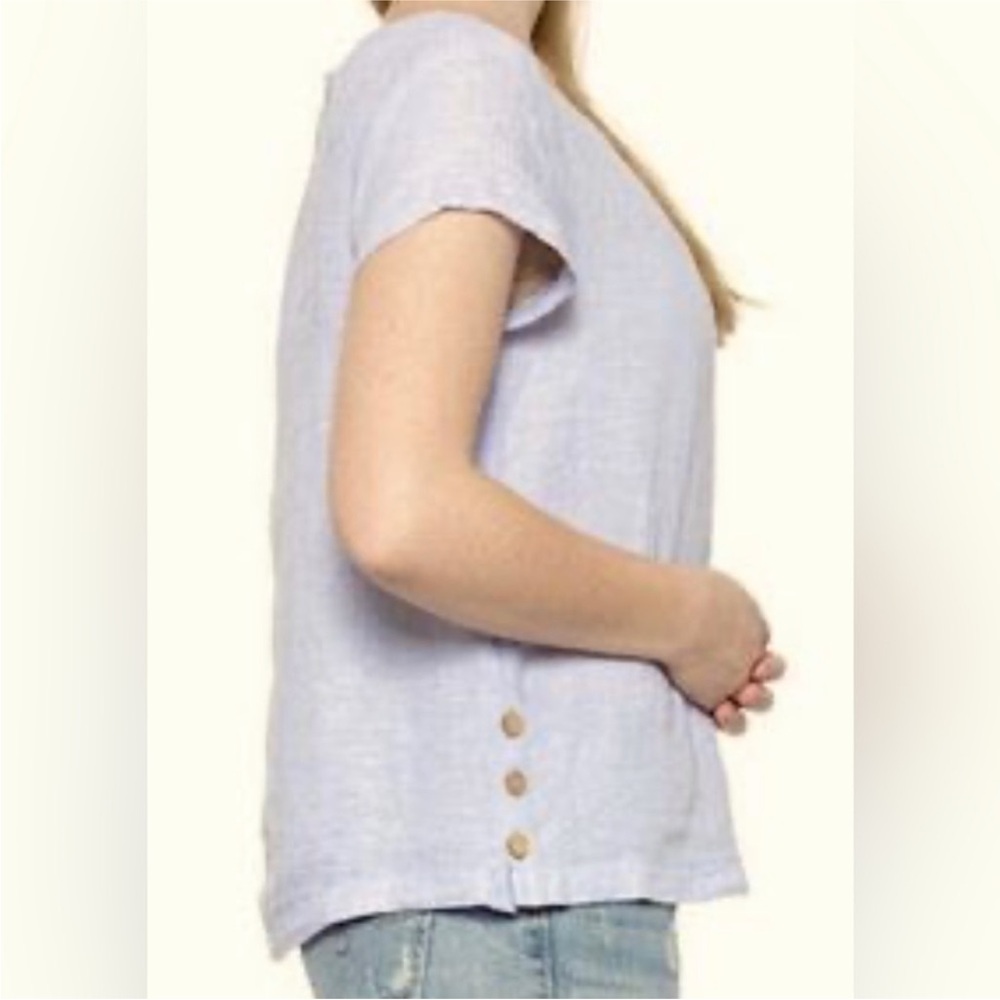 Cynthia Rowley Soft Blue Blouse with Button Detail